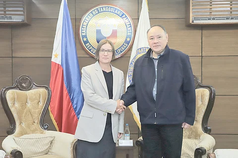 DEPARTMENT of Defense Secretary Gilberto Teodoro Jr. welcomes International Committee of the Red Cross president Mirjana Spoljaric during her courtesy call at the DND office last Wednesday.