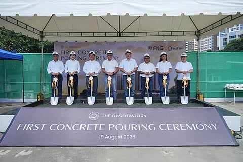 First concrete pouring ceremony