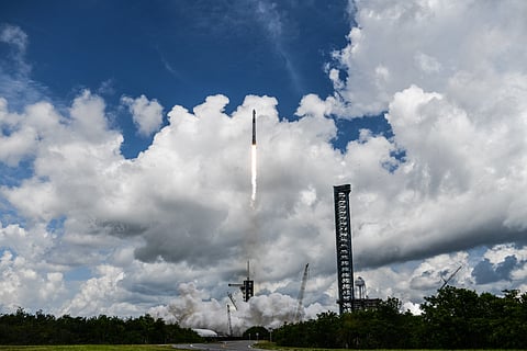 A SpaceX Falcon 9 rocket with the Crew Dragon capsule Endeavour carrying the Crew-11 mission lifts off from Launch Complex 39A at NASA’s Kennedy Space Center in Florida on August 1, 2025. NASA and SpaceX launched a four-member crew to the International Space Station (ISS) on Friday for the latest research expedition to the orbiting laboratory.