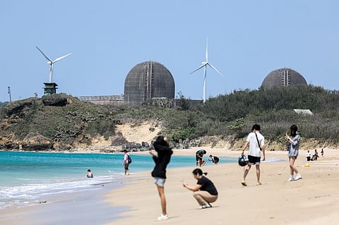 This photo taken on April 29, 2025 shows a general view of the Ma'anshan Nuclear Power Plant next to the beach in Pingtung, in Southern Taiwan. Taiwan will turn off its last nuclear reactor on on May 17, fuelling concerns over the self-ruled island's reliance on imported energy and vulnerability to a Chinese blockade.