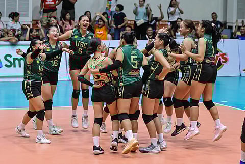 USC upsets Ateneo with a reverse sweep for its first win in the 2025 SSL National Invitationals Cebu Leg.