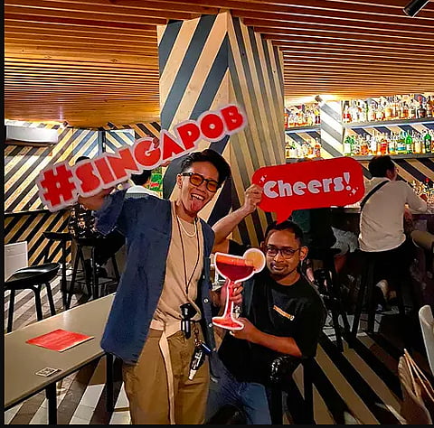 SingaPob revelers.