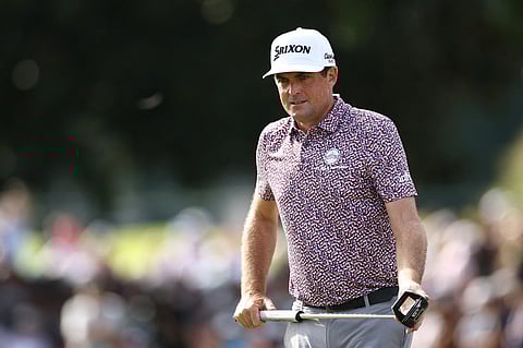 ATLANTA, GEORGIA - AUGUST 24: Keegan Bradley of the United States lines up a putt on the 18th green during the final round of the TOUR Championship 2025 at East Lake Golf Club on August 24, 2025 in Atlanta, Georgia.