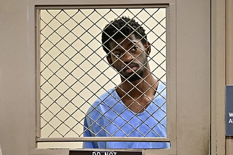 US rapper Lil Nas X attends his arraignment at Los Angeles Superior Court in Los Angeles, California, on August 25, 2025. According to media reports, Lil Nas X has been charged with four felonies, including battery with injury to a police officer. A nearly naked Lil Nas X was picked up by police on August 21 after being found wandering through Los Angeles in just his underwear and a pair of white cowboy boots.
