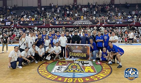 THE NLEX Road Warriors celebrate after beating the Blackwater Bossing, 101-84, to rule the 40th Kadayawan Invitational basketball tournament in Davao City late Sunday.