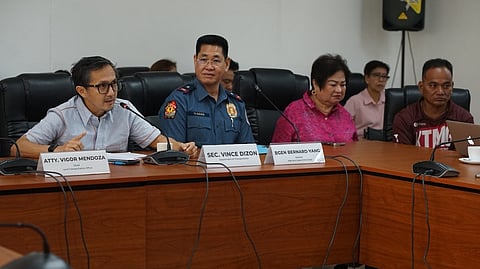 Department of Transportation Secretary Vince Dizon (left) announces that the lawyer who ran over traffic enforcer Michael Trajico (right) in Kawit, Cavite will never be allowed to drive again after he ordered the perpetual revocation of her driver’s license.
