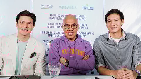 Dingdong Dantes, Boy Abunda and Chris Tiu.
