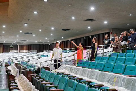FIRST Lady Liza Araneta-Marcos surveys the ongoing transformation of the Philippine International Convention Center in Pasay City, soon to be the stage for next year’s ASEAN Summits.