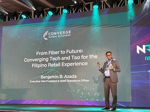 CONVERGE EVP and COO Benjamin B. Azada delivers his talk, ‘From Fiber to Future: Converging Tech and Tao for the Filipino Retail Experience.’