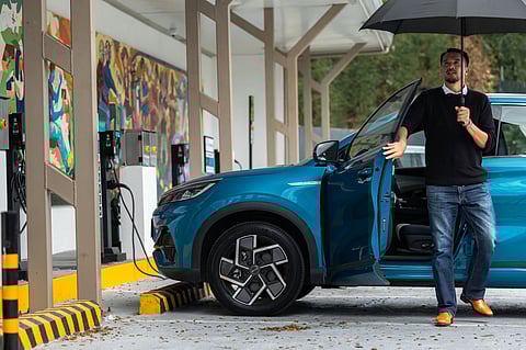 RAIN or shine, ACMobility stations are built with grounding and safety checks, letting EV drivers stay confident as they plug in even when the weather turns wet.