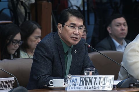 Sen. Erwin Tulfo urged the Philippine Contractors Accreditation Board (PCAB) to investigate its personnel who may have been bribed by unscrupulous contractors seeking to obtain licenses despite having questionable track records. (📸 Voltaire Domingo/Senate Social Media Unit)