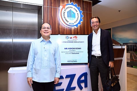 PEZA director general Tereso Panga (left) and AJINOMOTO president Koichi Ozaki.