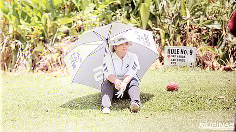 SEO Yun Kim takes a break during the second round of the ICTSI Bacolod Challenge at the Bacolod Golf and Country Club on Wednesday.