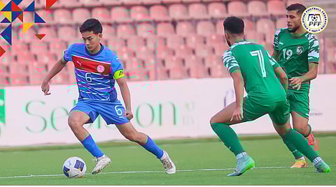 SANDRO Reyes makes his move for the Philippines, which suffered a 1-2 loss to Syria in the AFC U23 Asian Cup in Tajikistan late Wednesday (Manila time).