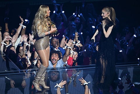 Carey and Grande at the 2025 MTV Video Music Awards Awards, September 7