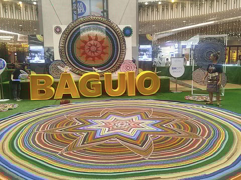 Crochet artist Adelaida de Guia eyes for the Guiness Book of World Record for the largest crochet mandala. Her gigantic work and then ther crocheted masterpieces are being showcased at the Atrium of SM City Baguio from September 10 and 11, 2025. She said the official measurement to complete her bid will be on September 11, 2025. Photos by Aldwin Quitasol