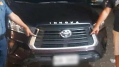 SOLVED CARNAPPING
Recovered Toyota Innova (Plate NJA 1883), seized by Bulacan police in Muntinlupa City on September 10, 2025. The vehicle served as critical evidence in a solved carnapping case tied to four arrested suspects.| Franco Regala