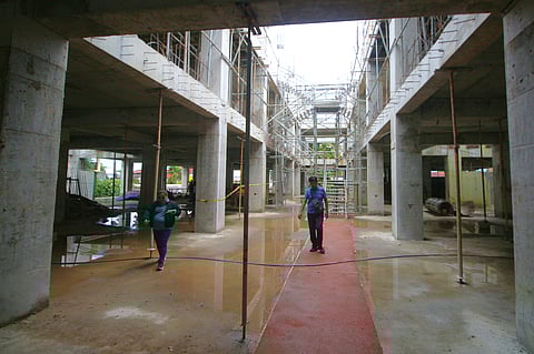 The P500-million New Capitol Building lies silently still in Iba, Zambales on September 12, 2025, after the Provincial Government ordered the termination of contract between them and the St. Gerrard Construction Gen. Contractor & Development Corp.