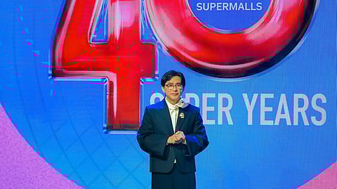 SM Supermalls president Steven Tan thanks partners and stakeholders during the company’s 40th anniversary celebration at Conrad Manila, where he also announced upcoming projects including SM Zamboanga, SM Sta. Rosa, SM Malolos, and the redevelopment of SM Harrison Plaza.