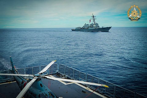 USS John Finn (DDG113) maneuvers in formation with BRP Jose Rizal (FF150) during the 11th MMCA. (Photo by PO3 Gonzales PN / PAOAFP)