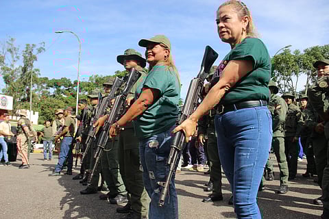 MEMBERS of the Armed Forces and new recruits participate in a military training in San Cristobal, Tachira state, Venezuela on 13 September 2025. Venezuela’s President Nicolas Maduro called on reservists, members of the militia, and young people who had enlisted in the army to receive training and learn ‘how to shoot’ to defend the country against what he considers a threat from the United States.