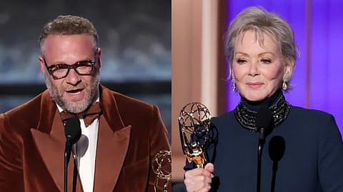Seth Rogen and Jean Smart.