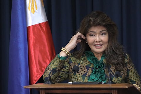 Senator Imee Marcos faces the members of the press providing an update to Boying Remulla’s case in Pasay City on Monday, 15 September, 2025.| Aram Lascano