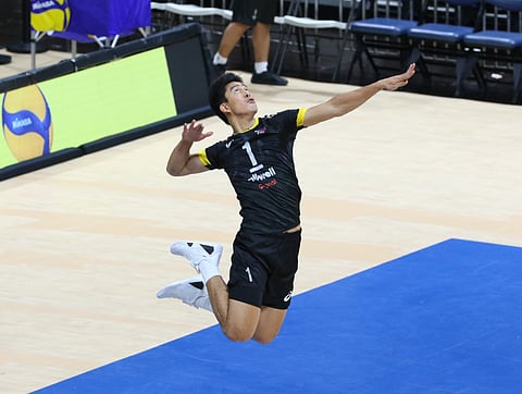 BRYAN Bagunas delivers a powerful attack en route to leading Alas Pilipinas to a historic 29-27, 23-25, 25-21, 25-21 victory over Egypt in the FIVB Volleyball Men’s World Championship on Tuesday at the Mall of Asia Arena.