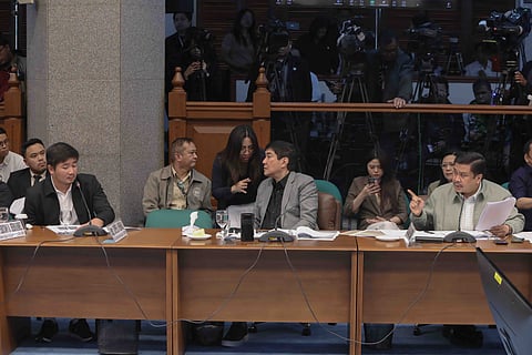 Senator Jinggoy Estrada questions the integrity of statements provided by former DPWH district engineer Brice Hernandez on a Senate Blue Ribbon Committee hearing on Thursday, 18 September, 2025.