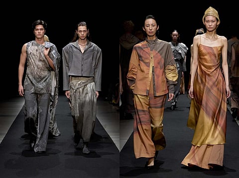 Streetwear by Achives, right by Alodia Cecilia — fabrics by Maria Angelica Tan.