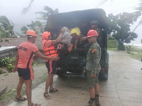 Members of the Philippine Coast Guard Sub-Station Pagudpud carried out a pre-emptive evacuation in Sitio Cabaruan East and West, Barangay Pasaleng, Pagudpud, Ilocos Norte. A total of 50 families were safely evacuated as the province braces for the onslaught of super typhoon ‘Nando.’