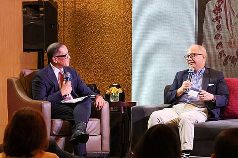 Lenin Duenas, head of Corporate Sector and Financial Institutions Coverage at ING Philippines (left), and Eugene Acevedo, former president and CEO of RCBC and author of Never Stand Alone; Reinvent and Outperform: Becoming a Better Leader; and The Future Leader: What it Takes to be the Next-gen CEO.