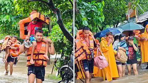 THE Coast Guard District Southern Visayas deploys its Deployable Response Group Team 1 to Barangay Banago, Bacolod City on Friday following flooding caused by tropical storm #OpongPH.