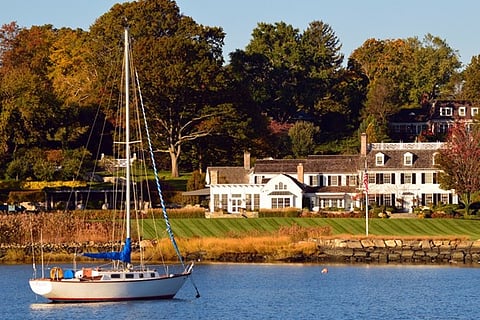 Luxury waterfront home listed in Greenwich, Connecticut.