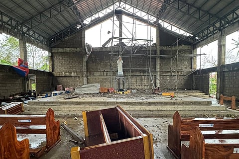 The Sta. Teresa de Calcutta Parish Rectory and Church in Bolo, Masbate City, was left in shambles as Severe Typhoon Opong made its way to the said area on the morning of September 26, 2025.