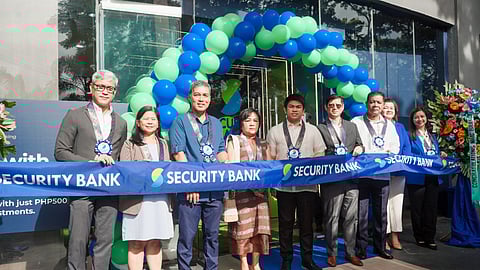 Security Bank opens its 361st branch in Naic, Cavite (L-R): Ronald Austria, SVP and Branch Banking Luzon Distribution Head; Jeany Sabillo, General Manager of Lotus Development Corporation; Bienvenido Guevera Jr., President of Haumaru Realty Ventures; Marcela Angeles, Sales Manager of Antel Land Holdings, Inc. – Anyana Tanza; Hon. Mayor Rommel Magbitang, Municipal Mayor of Naic; Leslie Cham, EVP and Branch Banking Group Head; Atty. Arnel Janabajal, President of Colegio de Naic; Lourdeni Sourtijas, Business Manager of Naic Branch and Hannah Anonuevo, FVP and Area Head
