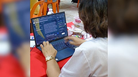 A TEACHER learns an artificial intelligence tool during the workshop dubbed ‘Empowering Educators: Harnessing AI for Future-Ready Teaching’ conducted by Aboitiz Foundation and Telus Digital Philippines Community Board as part of the celebration of National Teachers Month in Manila last 15 to 17 September 2025.