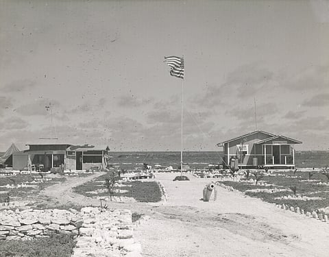 A CAMP at the United States territory of Howland Island circa 1937.