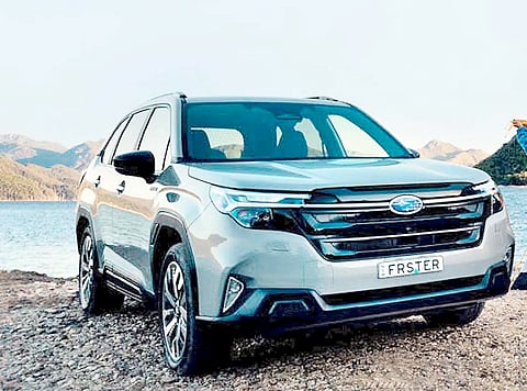THE all-new Subaru Forester e-Boxer Hybrid showcases its refreshed look by the water.