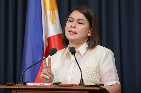 Vice President faces the members of the Senate press on Monday, 29 September, 2025 in Pasay City. She answered questions regarding the health status of her father, as well as what she knows about the flood control fund, and in other government offices.