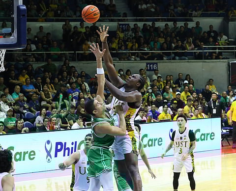 COLLINS Akowe will be a marked man when the UST Growling Tigers battle the NU Bulldogs in Season 88 of the UAAP men’s basketball tournament on Wednesday.