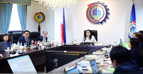 Trade Secretary Cristina Roque (center) and PEZA director general Tereso Panga (3rd from left) presided over the PEZA Board Meeting this month.