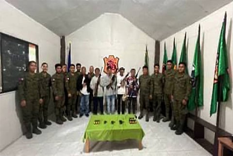5 lawless group members surrender in South Cotabato, turnover high-powered firearms
