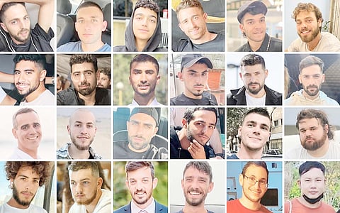 Hope alive The 24 hostages presumed still held by Hamas as of February 2025: top row, from left: Elkana Bohbot, Matan Angrest, Edan Alexander, Avinatan Or, Yosef-Haim Ohana, Alon Ohel. Second row, from left: Evyatar David, Guy Gilboa-Dalal, Bipin Joshi, Rom Braslavski, Ziv Berman, Gali Berman. Third row, from left: Omri Miran, Eitan Mor, Segev Kalfon, Nimrod Cohen, Maxim Herkin, Eitan Horn. Bottom row, from left: Matan Zangauker, Bar Kupershtein, David Cunio, Ariel Cunio, Tamir Nimrodi, Pinta Nattapong. Their release is part of the package designed to end the Gaza war.