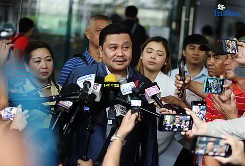 (October 07 2025) Senator Jinggoy Ejercito Estrada filed criminal case for perjury against former Bulacan First District Assistant Engineer Brice Hernandez before the Quezon City Office of the City Prosecutor, on Tuesday October 7 2025. Photo/Analy Labor