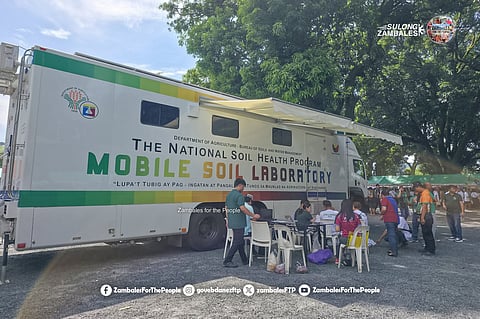 The National Soil Health Program’s Mobile Soil Laboratory is seen at the Municipal Agricultural Office of Castillejos on October 7, 2025, during the visit of Agriculture Secretary Francisco “Kiko” Tiu Laurel Jr. here. The agriculture, forestry and fishing industry of Zambales is recorded at -8.6 percent, but programs from the national and local governments are providing a brighter perspective for next year.