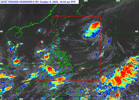SATELLITE image taken at 10:40 a.m. on 9 October shows Tropical Storm Nakri (to be named Quedan once inside PAR) east of extreme Northern Luzon.