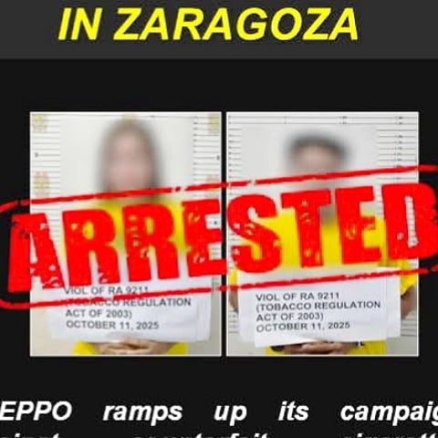 Some P165,000-worth of fake cigarettes were seized during a checkpoint operation in Zaragoza, Nueva Ecija on October 11, 2025.