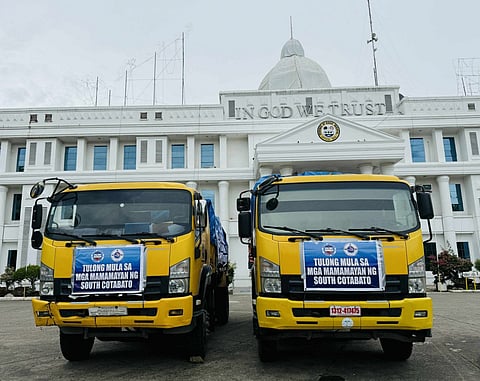 TRUCKLOADS of relief food packs from South Cotabato are sent to the Manay, Davao Oriental LGU as part of the aid response to the devastating earthquake that struck the Mindanao region on Friday.