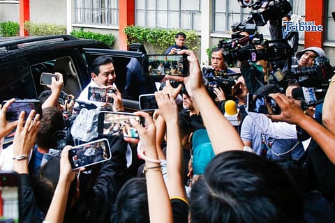 FORMER House speaker Martin Romualdez arrives at the Independent Commission on Infrastructure's office in Taguig on early Tuesday to attend the probe into the anomalous flood control projects.